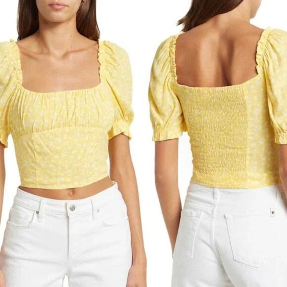 Sophie Rue Blooming Gather Bust Blouse yellow NWT  Nordstrom - Picture 2 of 3